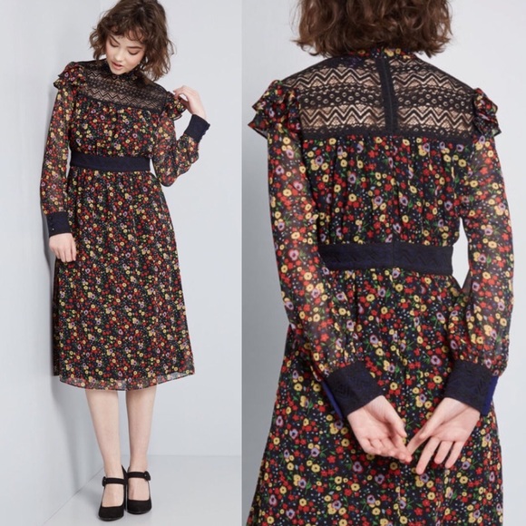 Modcloth Dresses & Skirts - ANNA SUI x MODCLOTH Floral Printed Midi Dress